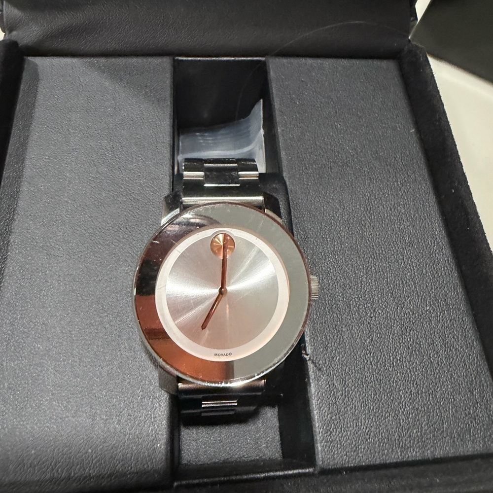 Movado Two-Tone Silver and Rose Watch